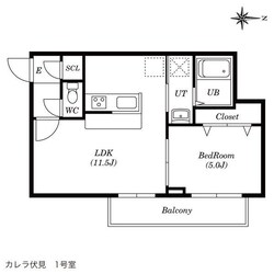 カレラ伏見の物件間取画像